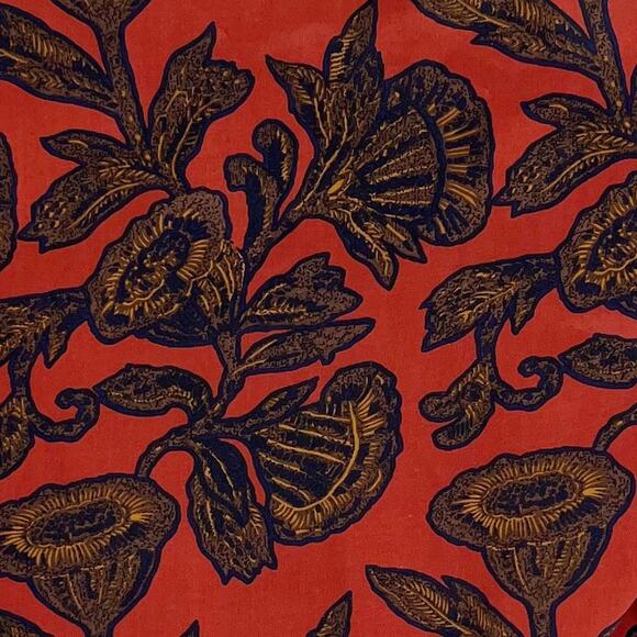 Vintage Anthony Michael Silk Bolero Jacket Red Gold Floral Cameo Button Cropped - Picture 6 of 8